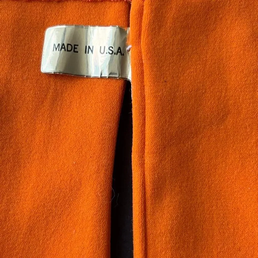 Vintage orange stretch fabric gloves